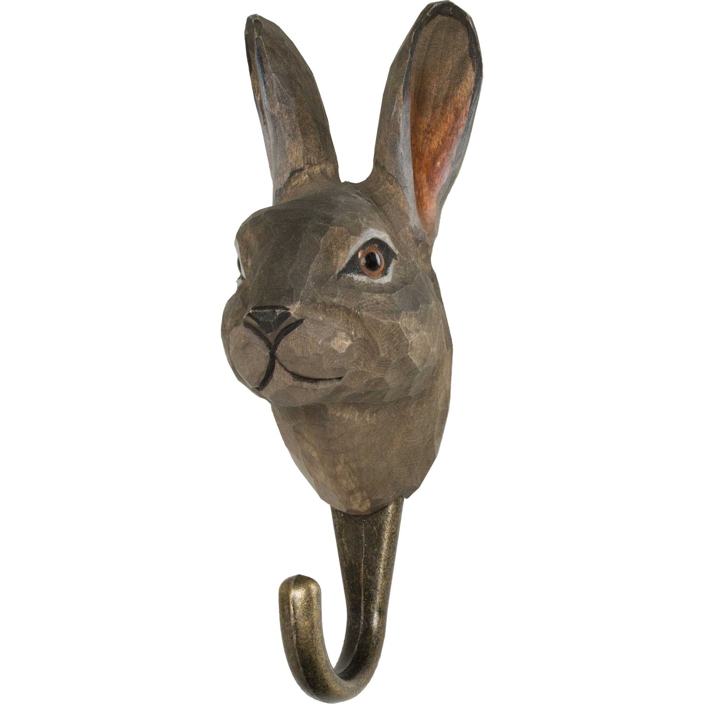 Wildlife Garden Decohook Wall Hook Snow Hare (hand-carved)