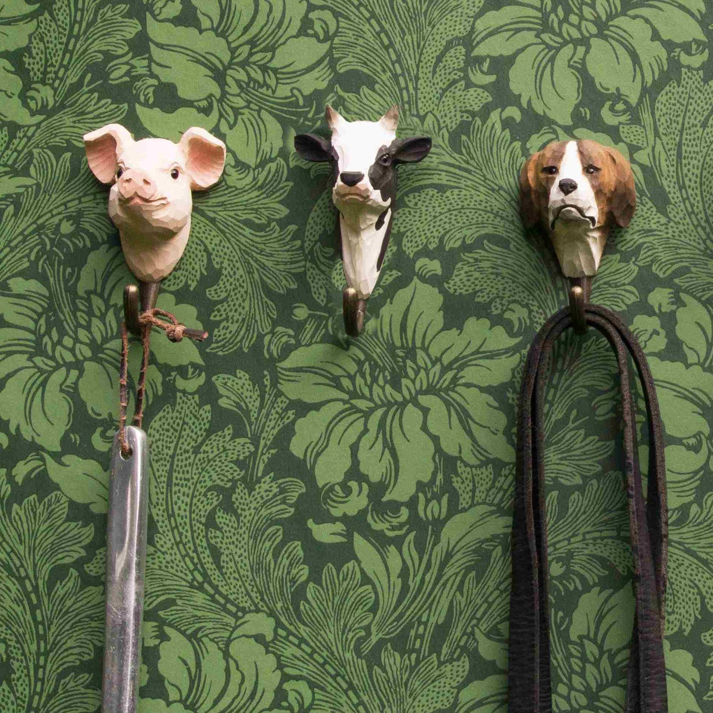 Wildlife Garden Decohook Wandhaken Schwein (handgeschnitzt)