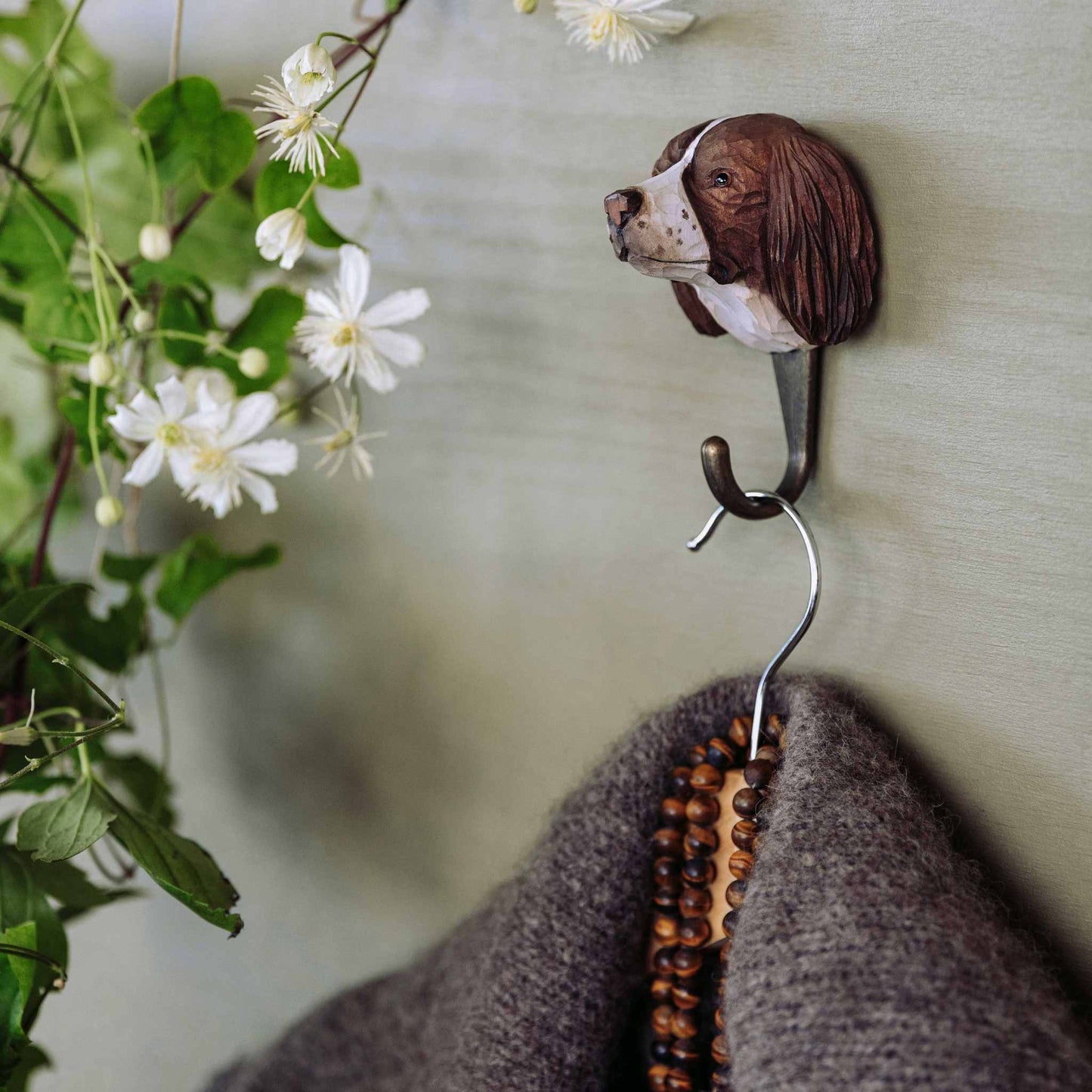 Wildlife Garden Decohook Wall Hook Springer Spaniel (Hand-Carved)