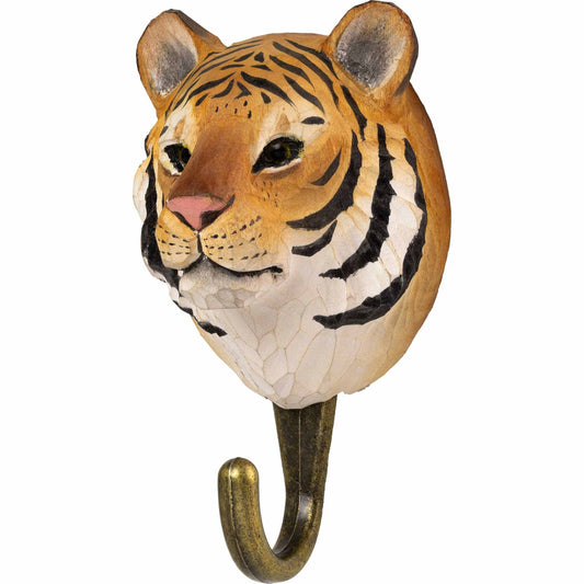 Wildlife Garden Decohook Wall Hook Tiger (hand-carved)