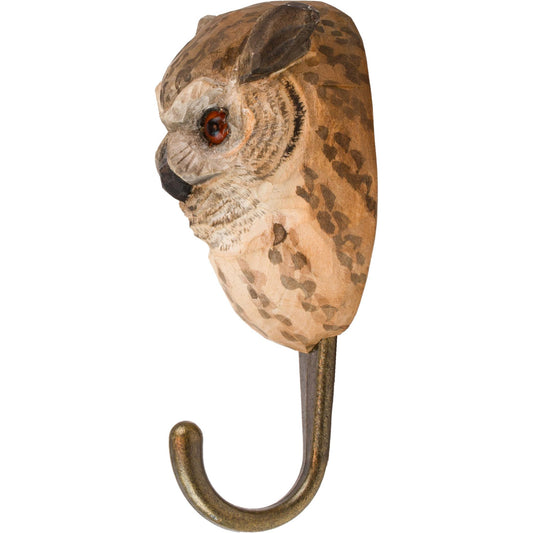 Wildlife Garden Decohook Wall Hook Owl (hand-carved)