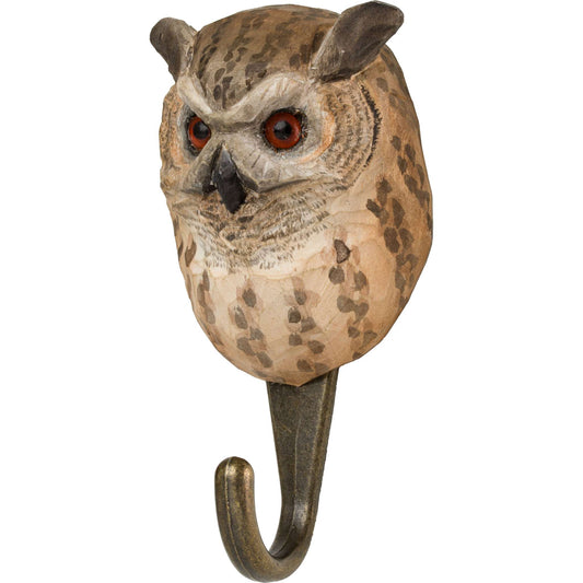 Wildlife Garden Decohook Wall Hook Owl (hand-carved)