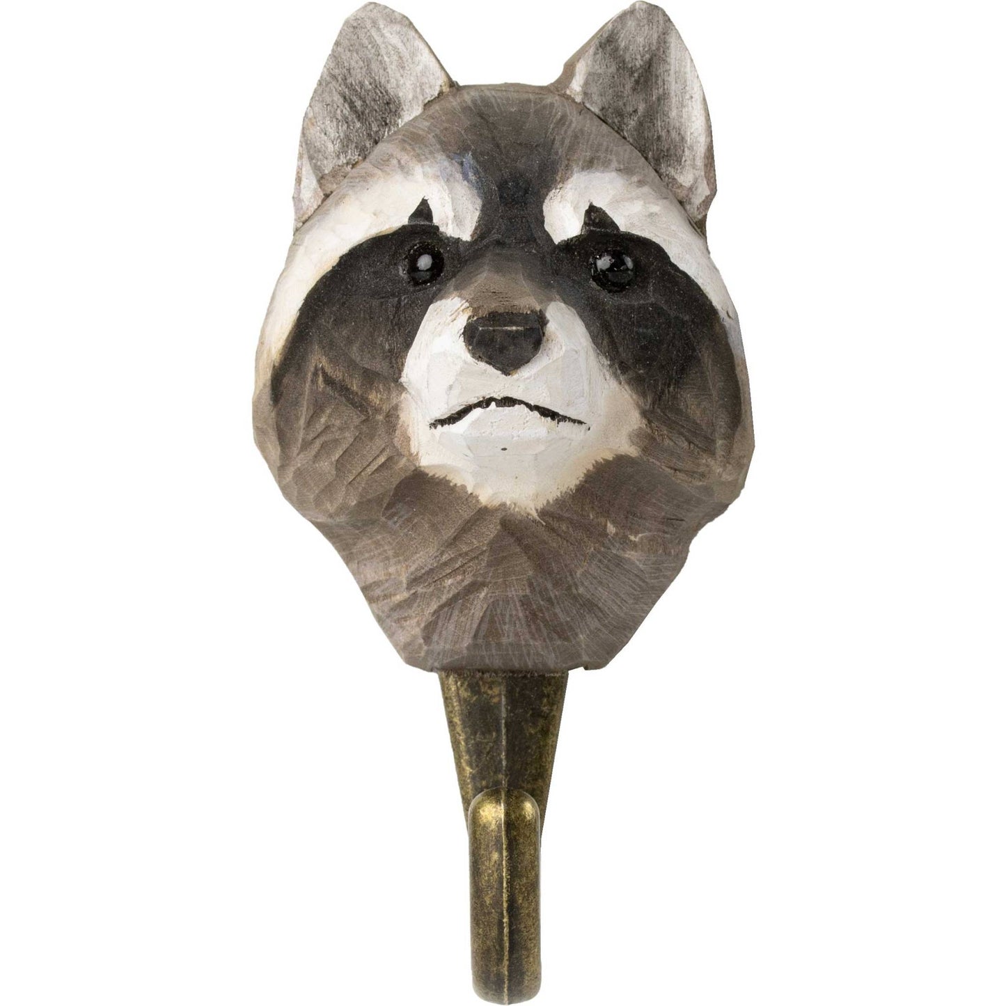Wildlife Garden Decohook Wandhaken Waschbär (handgeschnitzt)