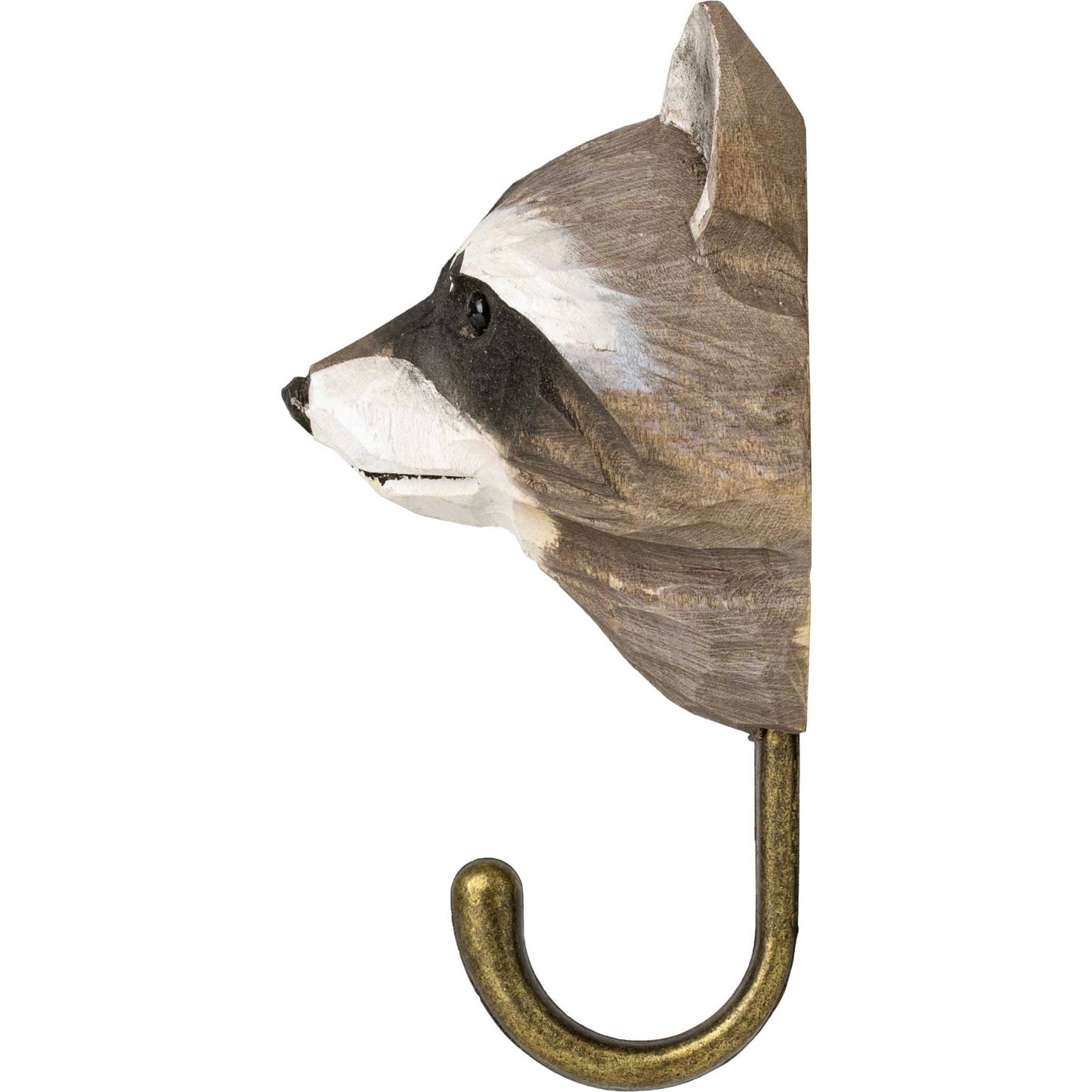 Wildlife Garden Decohook Wandhaken Waschbär (handgeschnitzt)