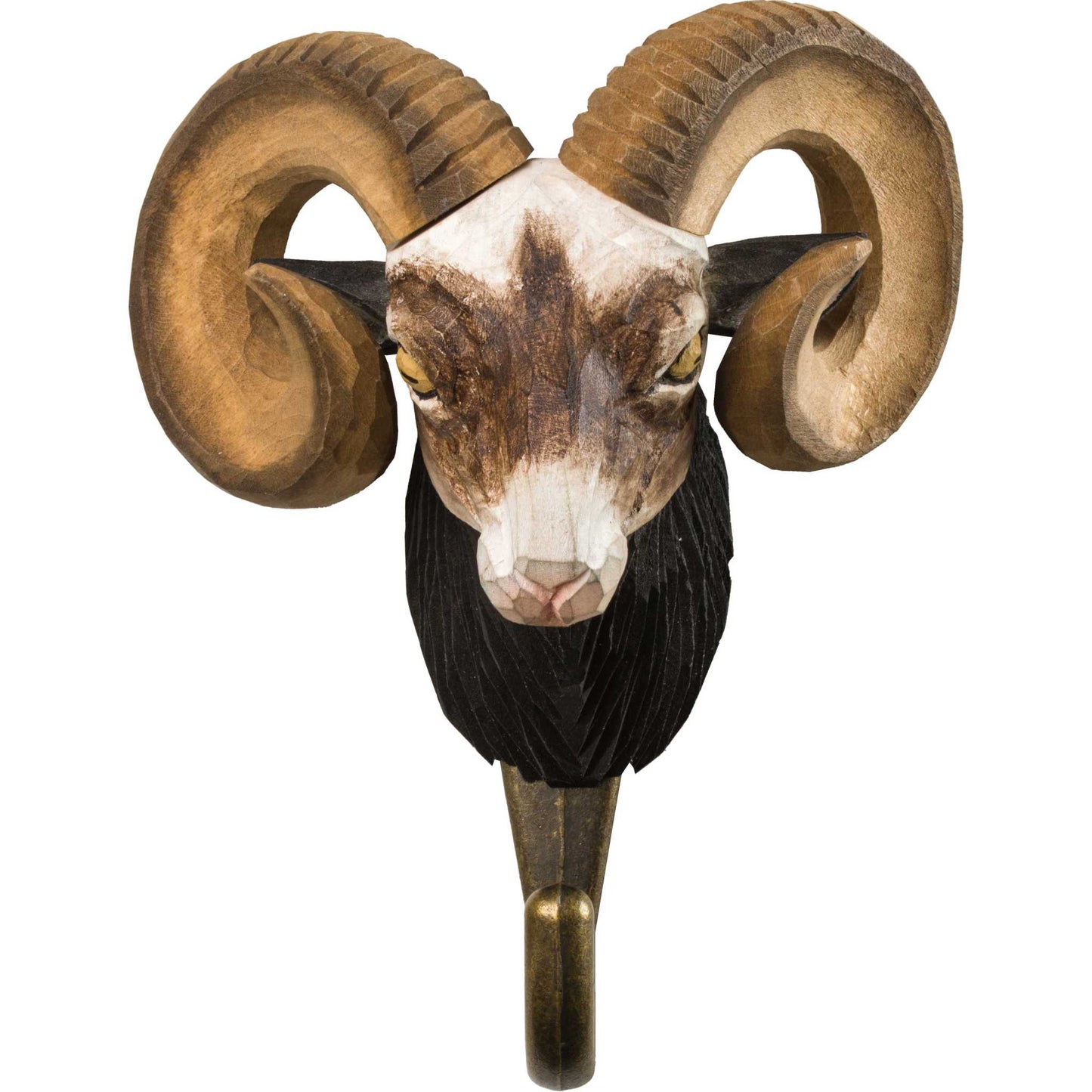 Wildlife Garden Decohook Wall Hook Ram (hand-carved)