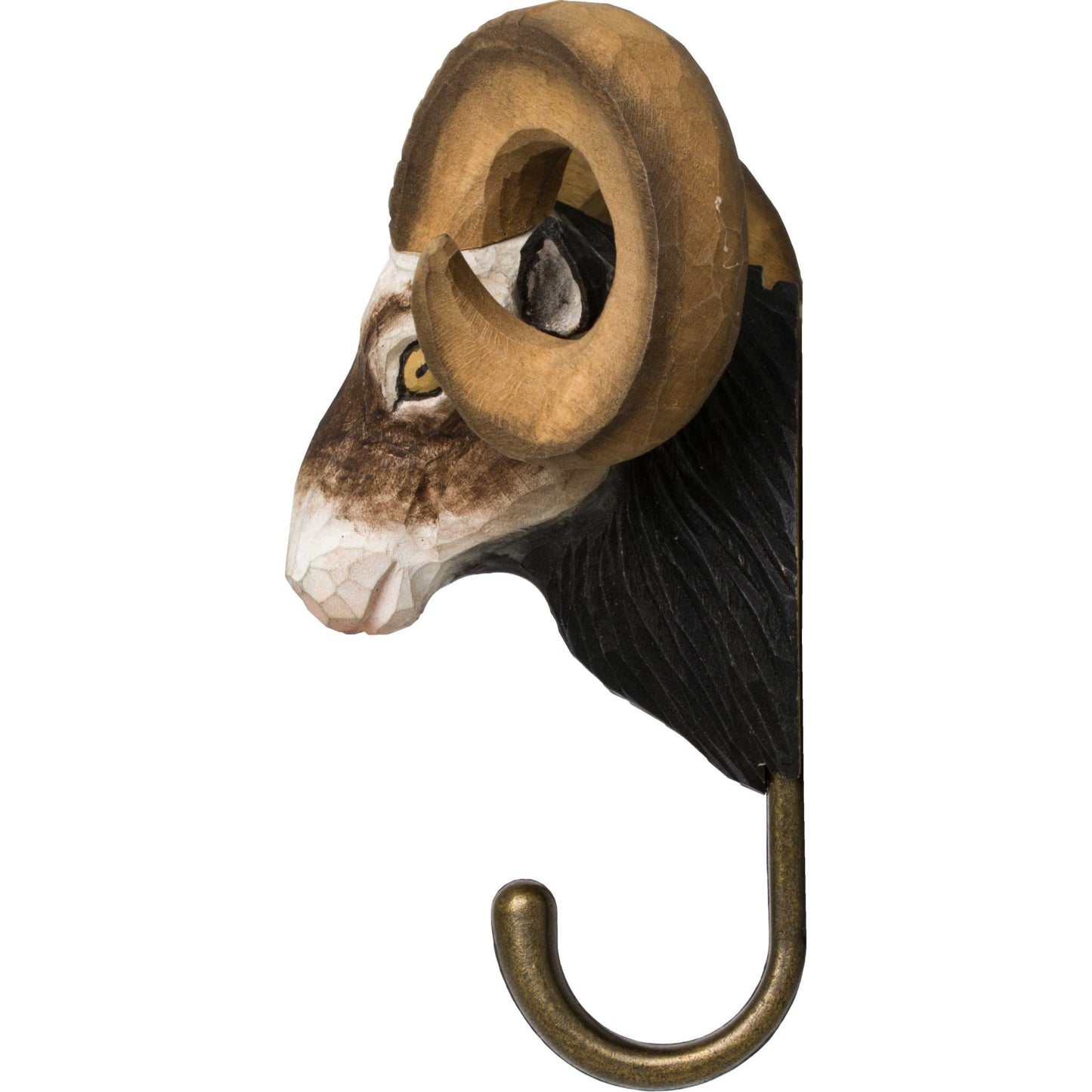 Wildlife Garden Decohook Wall Hook Ram (hand-carved)