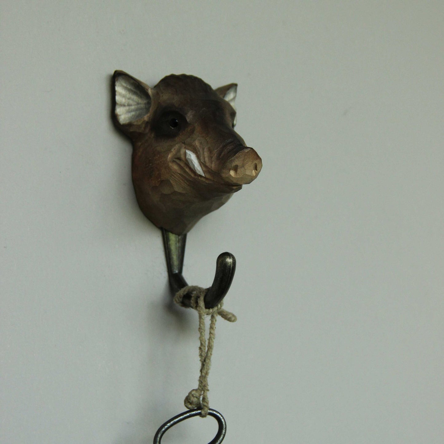 Wildlife Garden Decohook Wall Hook Wild Boar (hand-carved)