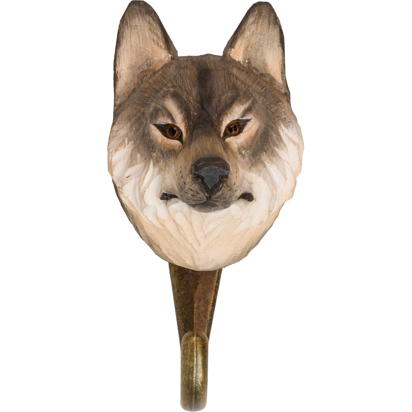 Wildlife Garden Decohook Wall Hook Wolf (hand-carved)