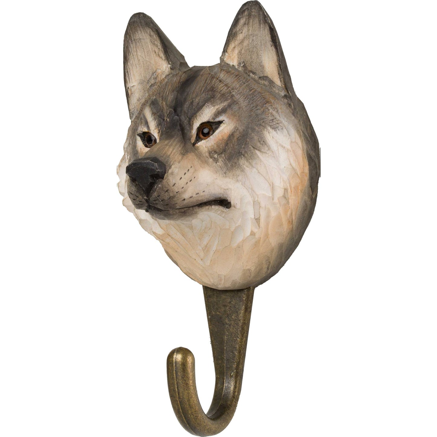 Wildlife Garden Decohook Wall Hook Wolf (hand-carved)