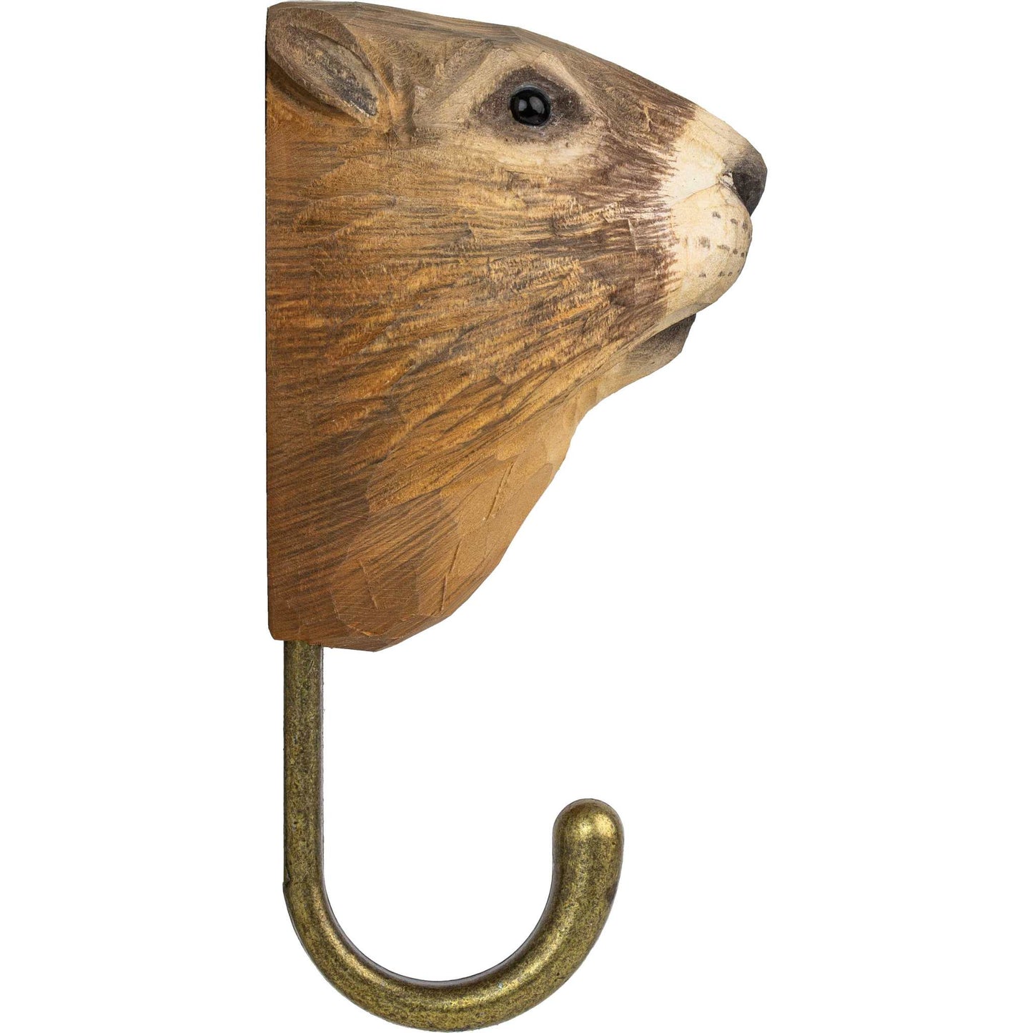 Wildlife Garden Decohook Wall Hook Marmot (hand-carved)