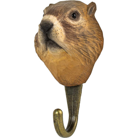 Wildlife Garden Decohook Wall Hook Marmot (hand-carved)
