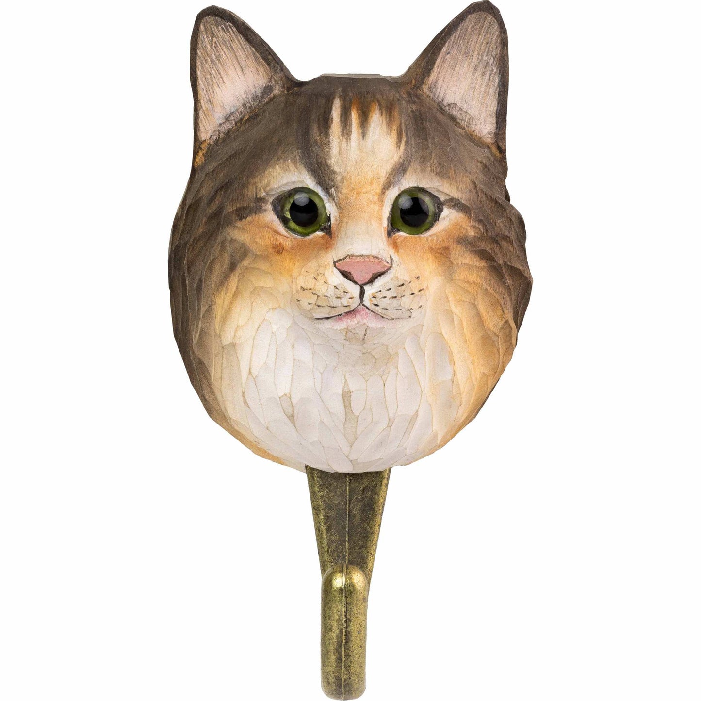 Wildlife Garden Decohook Wandhaken norwegische Wildkatze (handgeschnitzt)