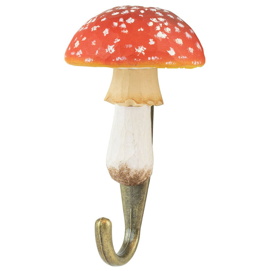 Wildlife Garden DecoHook Wall Hook Fly Agaric (hand-carved)