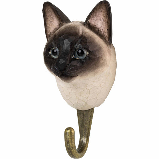Wildlife Garden Decohook Wandhaken Siamkatze (handgeschnitzt)