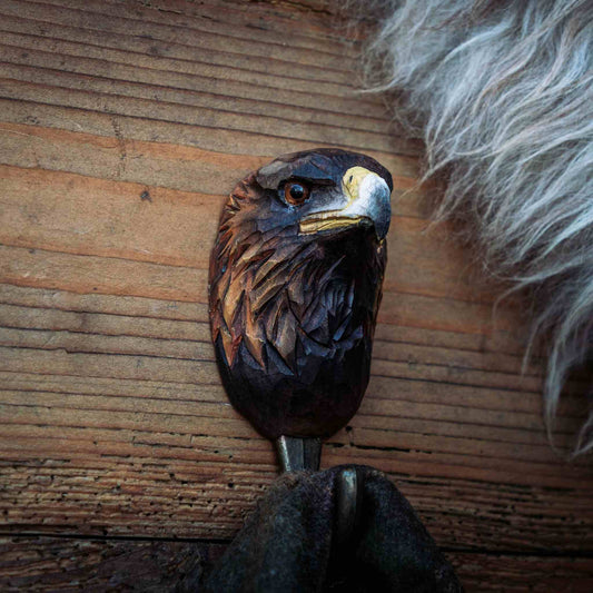 Wildlife Garden Decohook Wall Hook Golden Eagle (hand-carved)