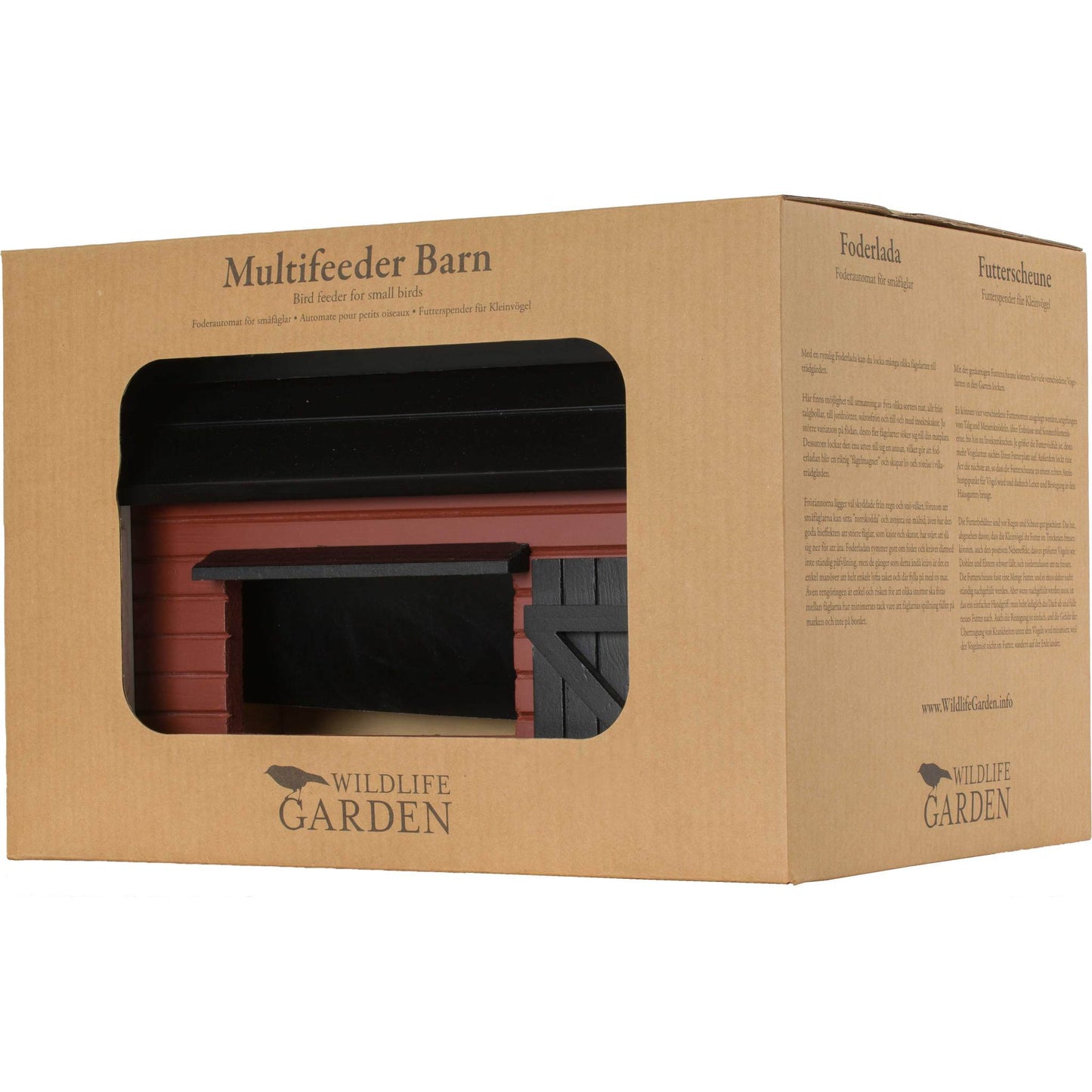 Wildlife Garden Futterscheune Höhe 21,5 cm Breite 25 cm Länge 32 cm schwederot