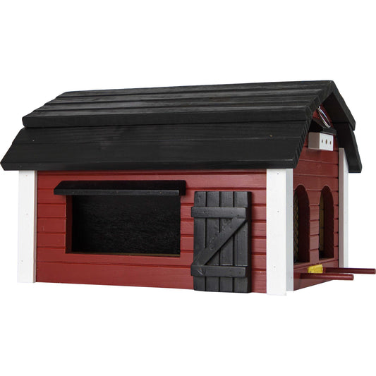 Wildlife Garden Bird Feeder Barn Height 21.5 cm Width 25 cm Length 32 cm Swedish Red