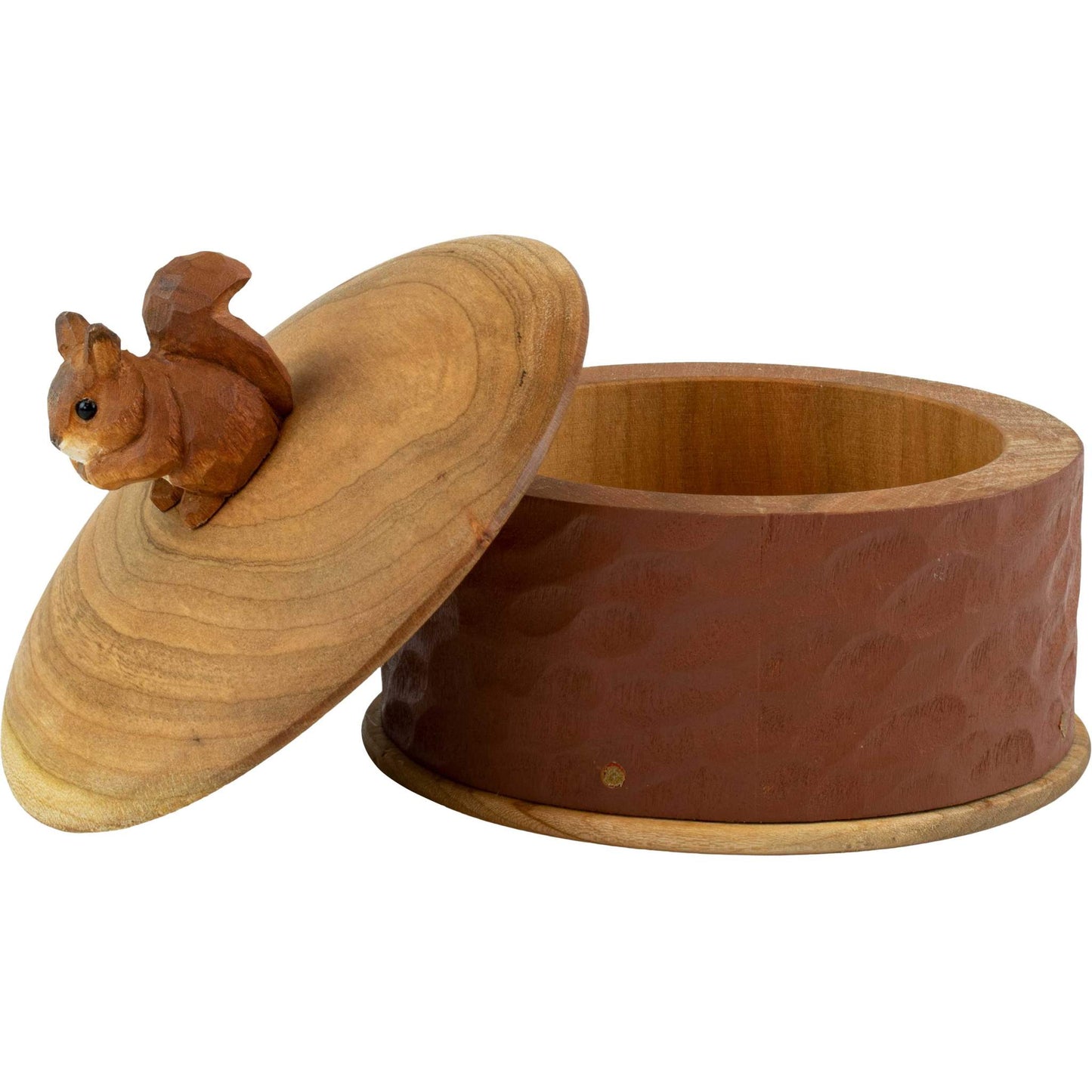 Wildlife Garden Holzdose Eichhörnchen Höhe 9,4 cm Ø 11 cm handgeschnitzt