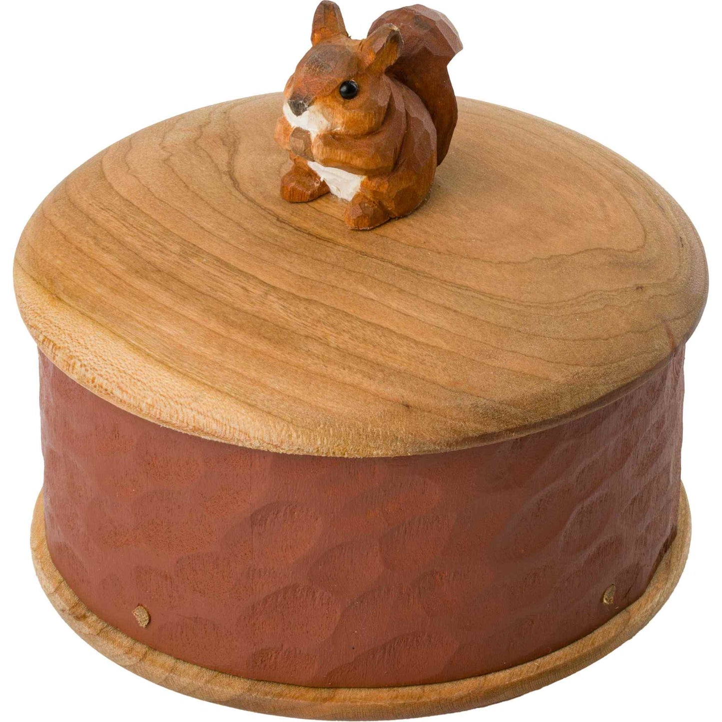 Wildlife Garden Holzdose Eichhörnchen Höhe 9,4 cm Ø 11 cm handgeschnitzt