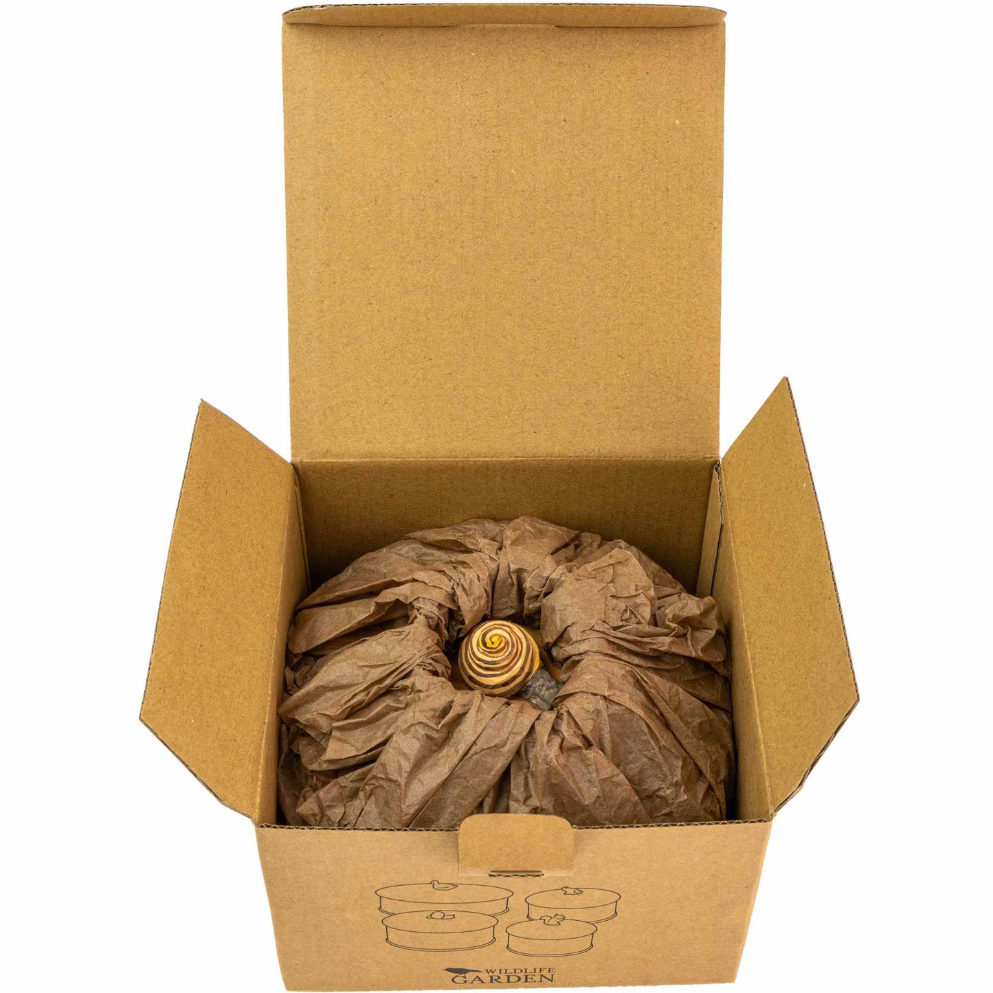 Wildlife Garden Wooden Snail Box Height 8 cm Ø 15 cm hand-carved