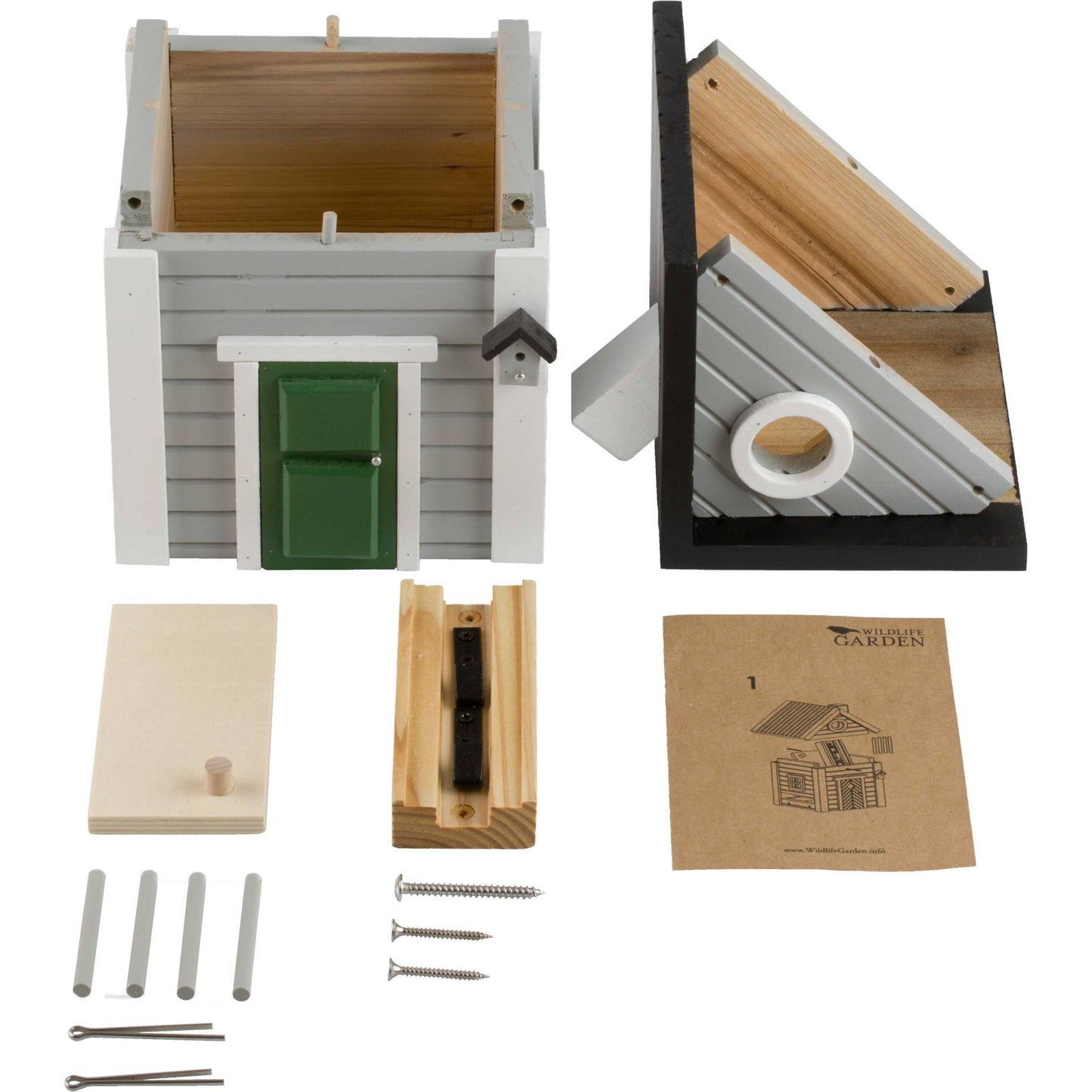 Wildlife Garden Multi-Hole Grey House Bird Feeder / Nest Box 2 Litre