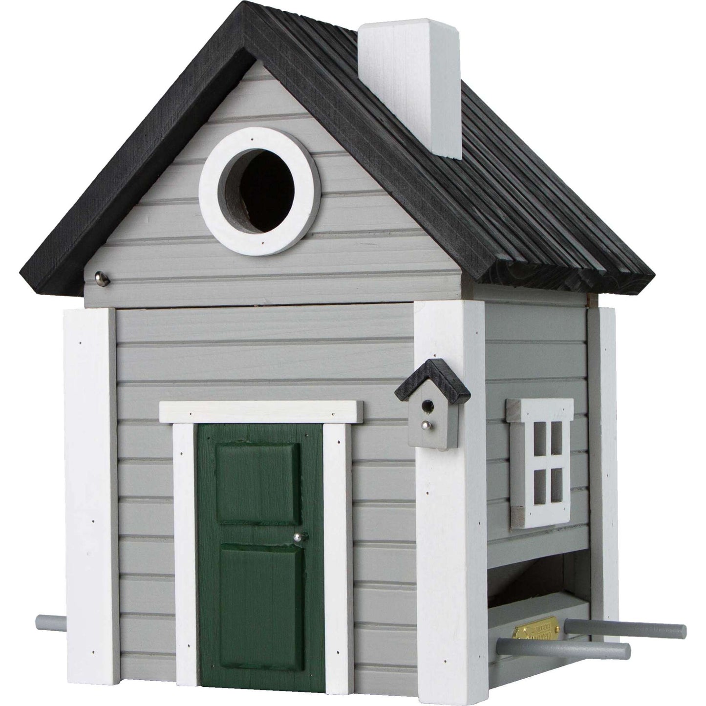 Wildlife Garden Multi-Hole Grey House Bird Feeder / Nest Box 2 Litre