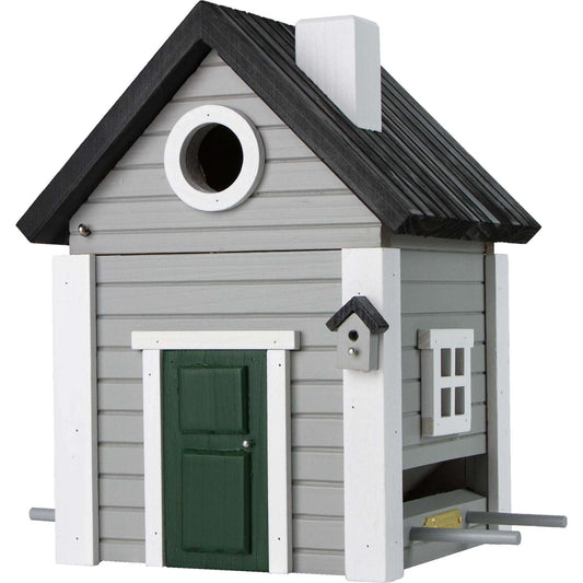 Wildlife Garden Multi-Hole Grey House Bird Feeder / Nest Box 2 Litre