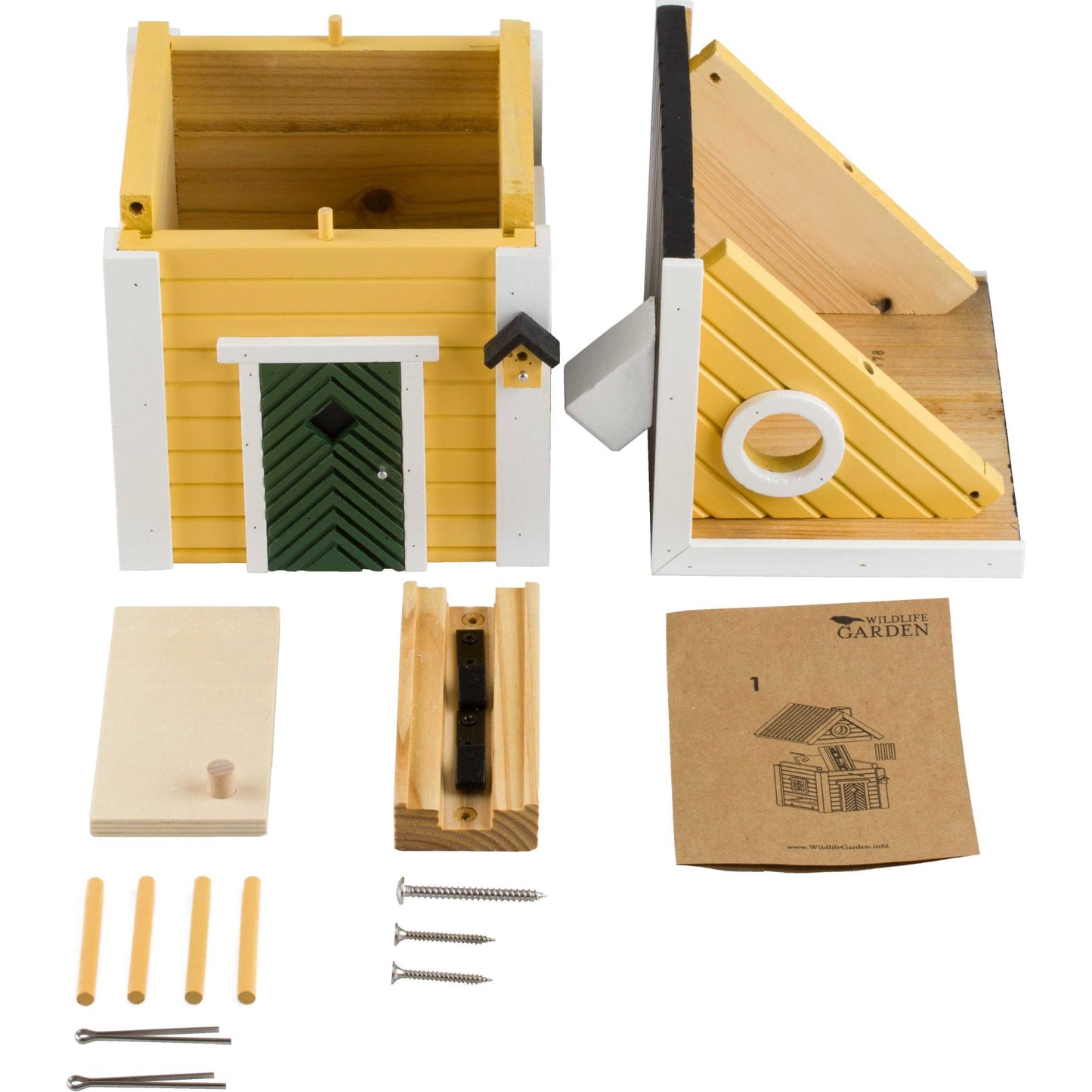 Wildlife Garden Multiholk Villa Plus Bird Feeder / Nest Box Yellow, White 2 Litres