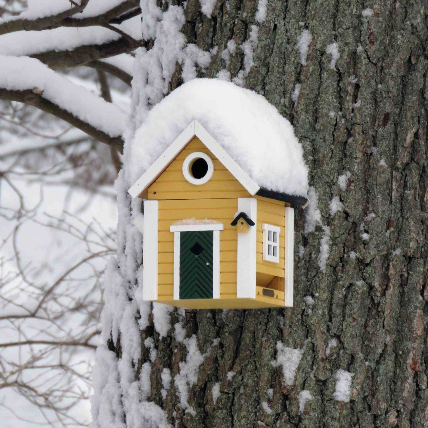 Wildlife Garden Multiholk Villa Plus Bird Feeder / Nest Box Yellow, White 2 Litres