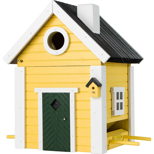 Wildlife Garden Multiholk Villa Plus Bird Feeder / Nest Box Yellow, White 2 Litres