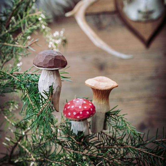 Wildlife Garden Weihnachtsbaumschmuck Pilze (Fliegenpilz, Pfifferling, Steinpilz) 3er Set